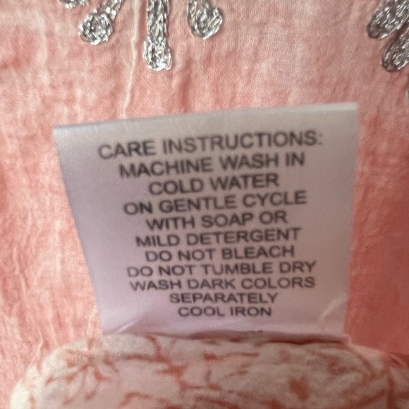 Just Bee sheer silver metallic embroidered medallion swim beach coverup one size - Picture 5 of 10